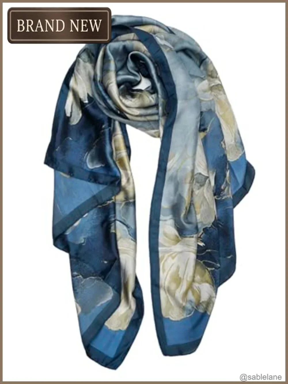 Large Satin Scarf for Women, Lightweight Shawl Wrap, Silky Feel, 70x35 Inches